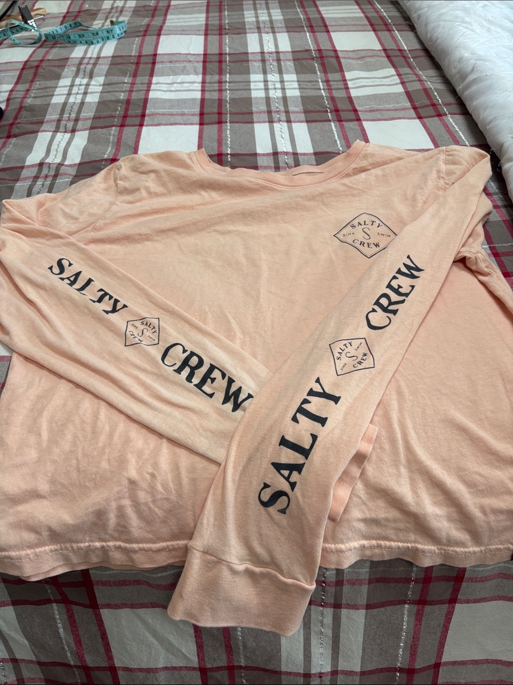 Salty Crew Peach Long Sleeve' Tee with Sleeve Logo